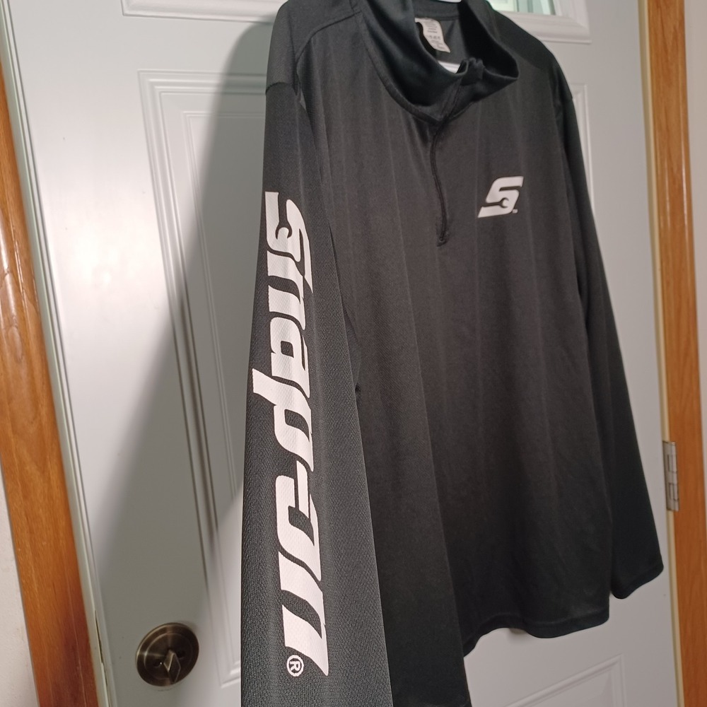 Snap-On Tools Performance Athletic Long Sleeve Black Qtr Zip Shirt XL Mock Neck